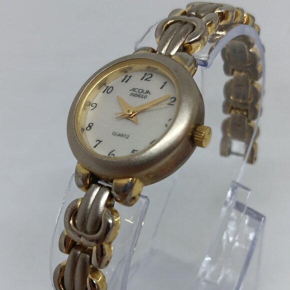 Acqua Indiglo L0 Women's 24mm Gold Tone Watch NEW BATTERY - Picture 1 of 11